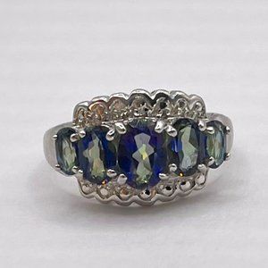 Sterling Silver and Watermelon Topaz Ring